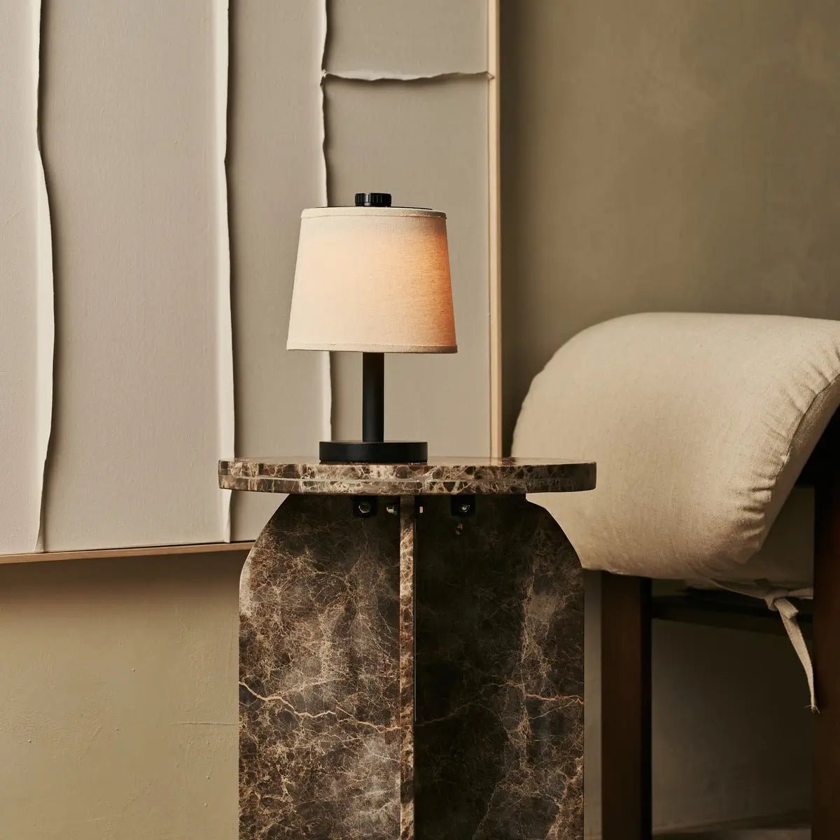 Rover zwarte houten lamp - oplaadbare, draadloze en dimbare schaduw - Afbeelding 3