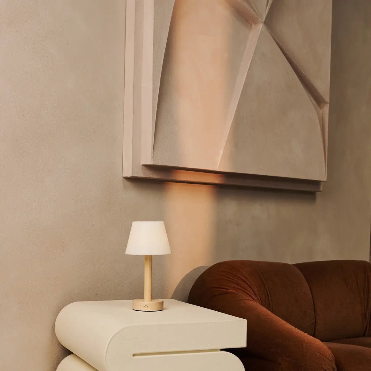 Zoë Lichtbruine Houten Oplaadbare Tafellamp | Dimbaar, USB-C, batterijduur van 80 uur - Afbeelding 4