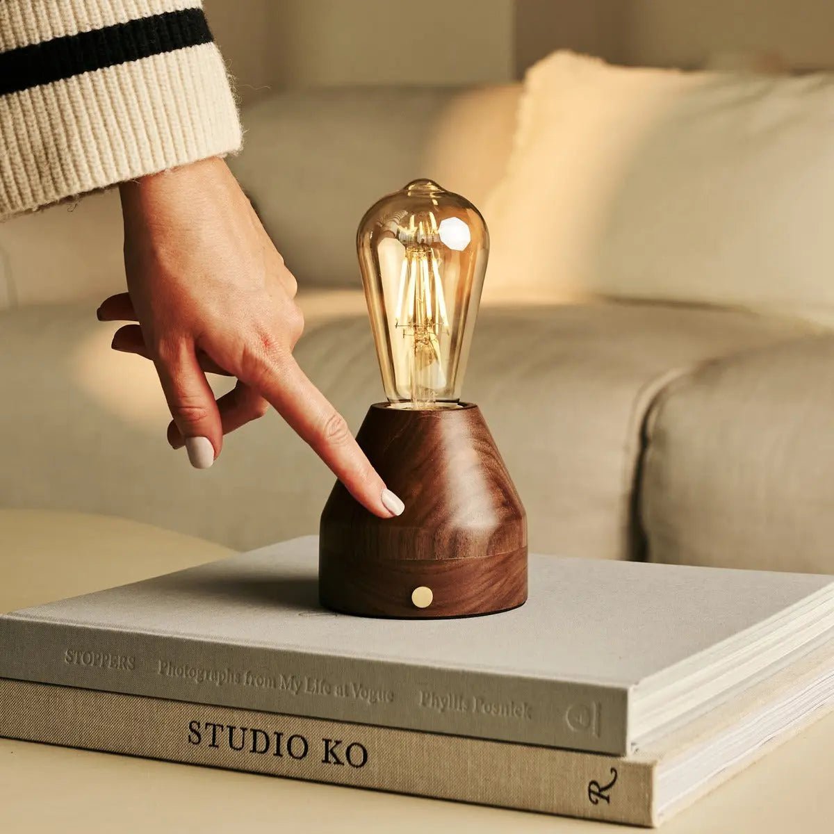 ZAVI WALNAUT Oplaadbare LED-tafellamp-Draadloos, dimpelbare, 100-uur batterij - Afbeelding 12