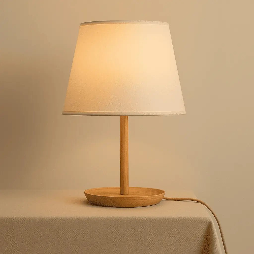 Emily lichtbruine houten lamp met kabel - handgemaakt duurzaam ontwerp voor thuis - Afbeelding 11