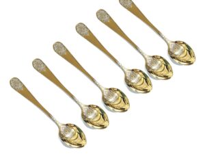Briljante gouden theelepels Arabesques- batch van 6