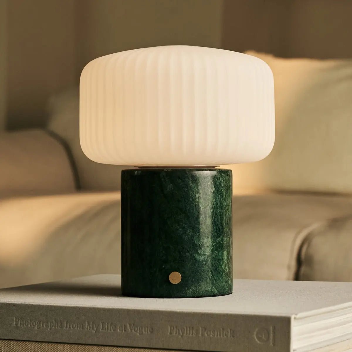 Renoir Green / Verde Alpi - Marmeren oplaadbare tafellamp - Draadloos, USB -oplaadbaar en tot 100 uur verlichting - Afbeelding 6