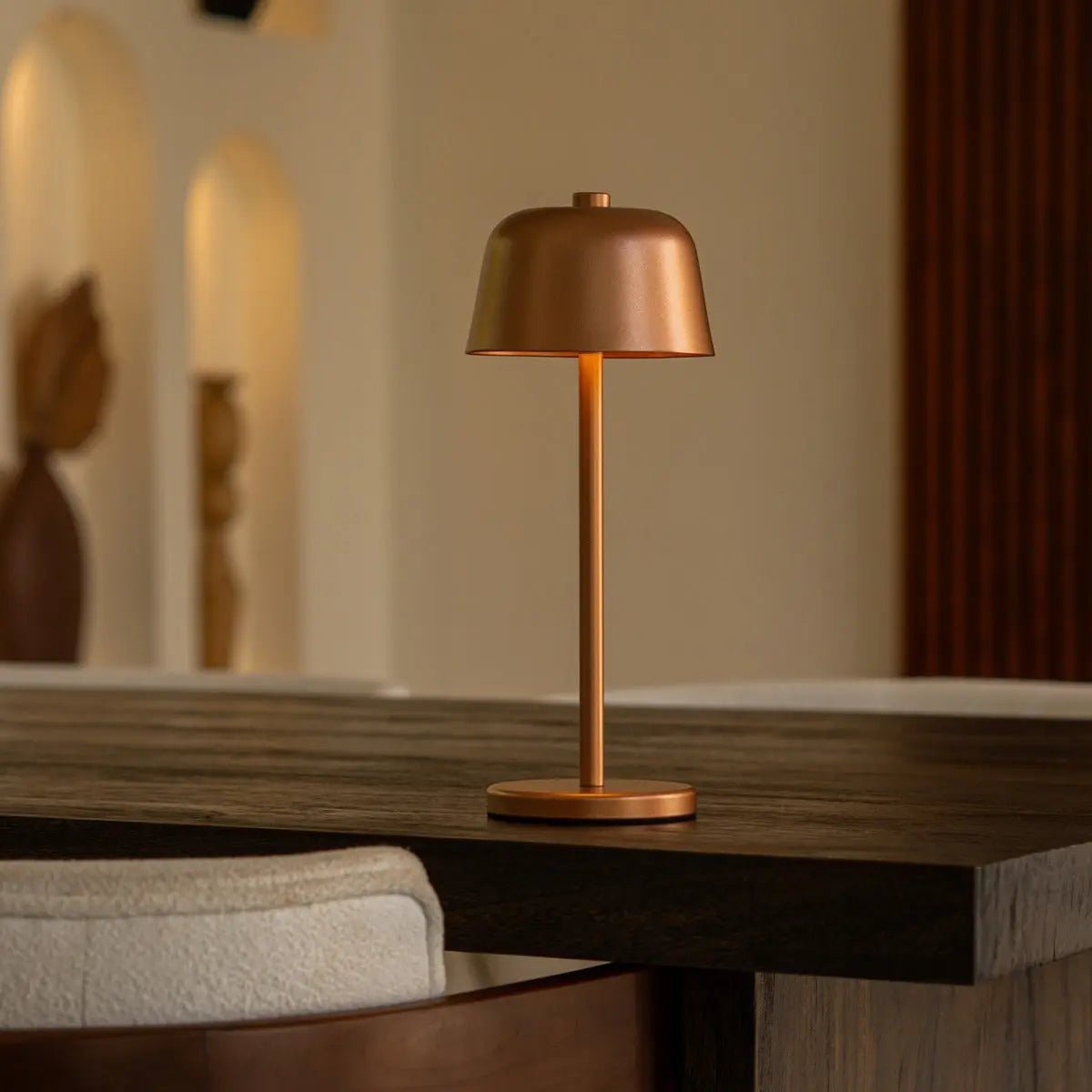 Anton Koperen Oplaadbare Tafellamp | Stijlvolle en draadloze verlichting - Afbeelding 5