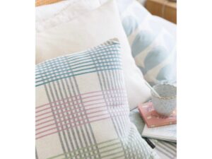 Ruth Kussen Paars zacht jacquard gebreid katoen