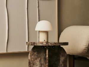 Maes Beige / Travertino Classico - Elegante travertijn oplaadbare tafellamp, tot 100 uur verlichting, stijlvol en functioneel