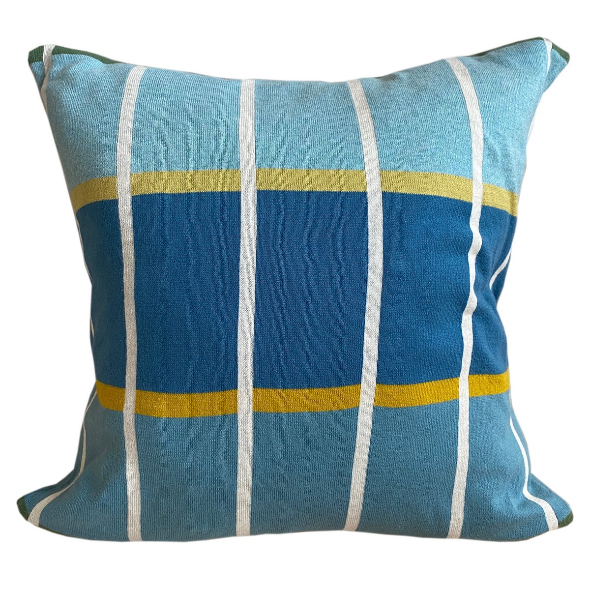 Alvin Pillow Blue, zacht jacquard gebreid katoen - Afbeelding 2