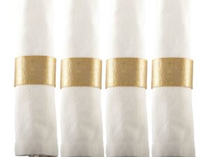 Set van 4 rondes van gouden ovale handdoeken