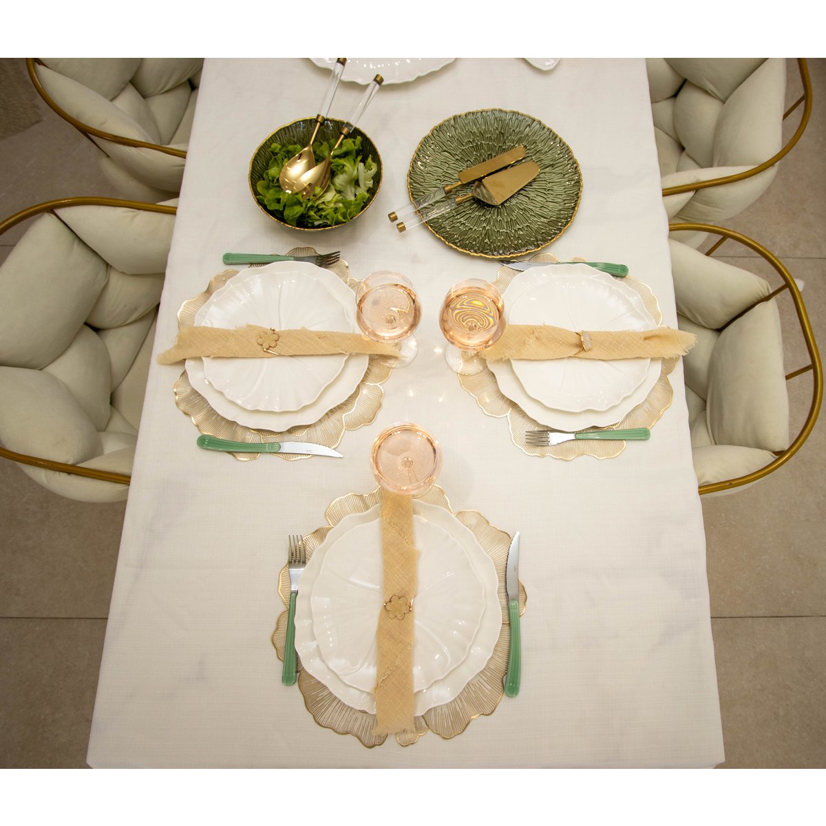 Gouden taart en messchop met transparant handvat - Afbeelding 4