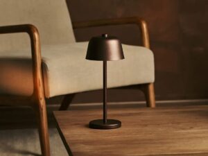 Anton Espresso Brown oplaadbare tafellamp | Stijlvolle en draadloze verlichting