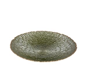 Groene kom met gouden rand 32,5 cm