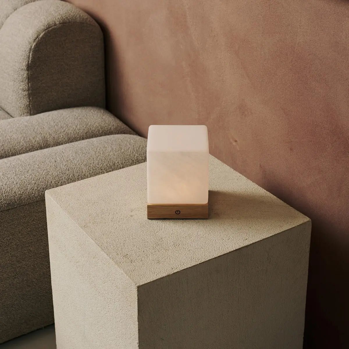 YCE lichtbruine draadloze houten lamp met bevroren glas-oplaadbare, dimbare, 100-uur batterij - Afbeelding 10