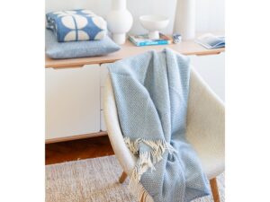 Fanny Blue Zachte lichtgewicht pure Noorse wollen deken