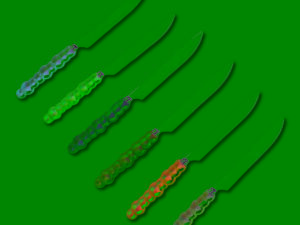 Silver Dessert -messen met multi -gekleurde mouwen - set van 6