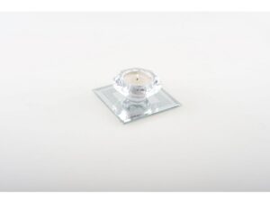 Crystal Candle holder on a Mirror foot