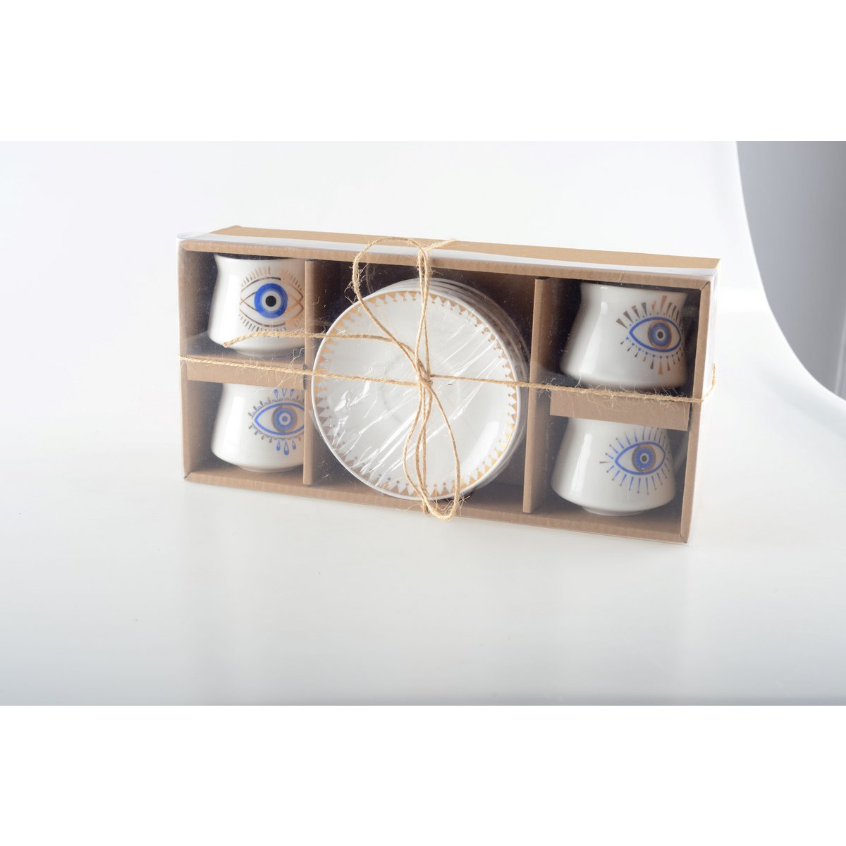 4 stuks, koffie kopjes met oog patroon - Afbeelding 4