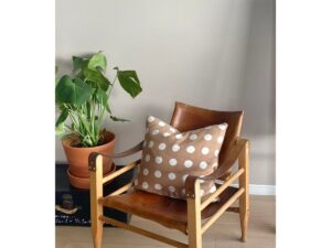 Astrid kussenbedekking bruin, zacht jacquard gebreide katoen