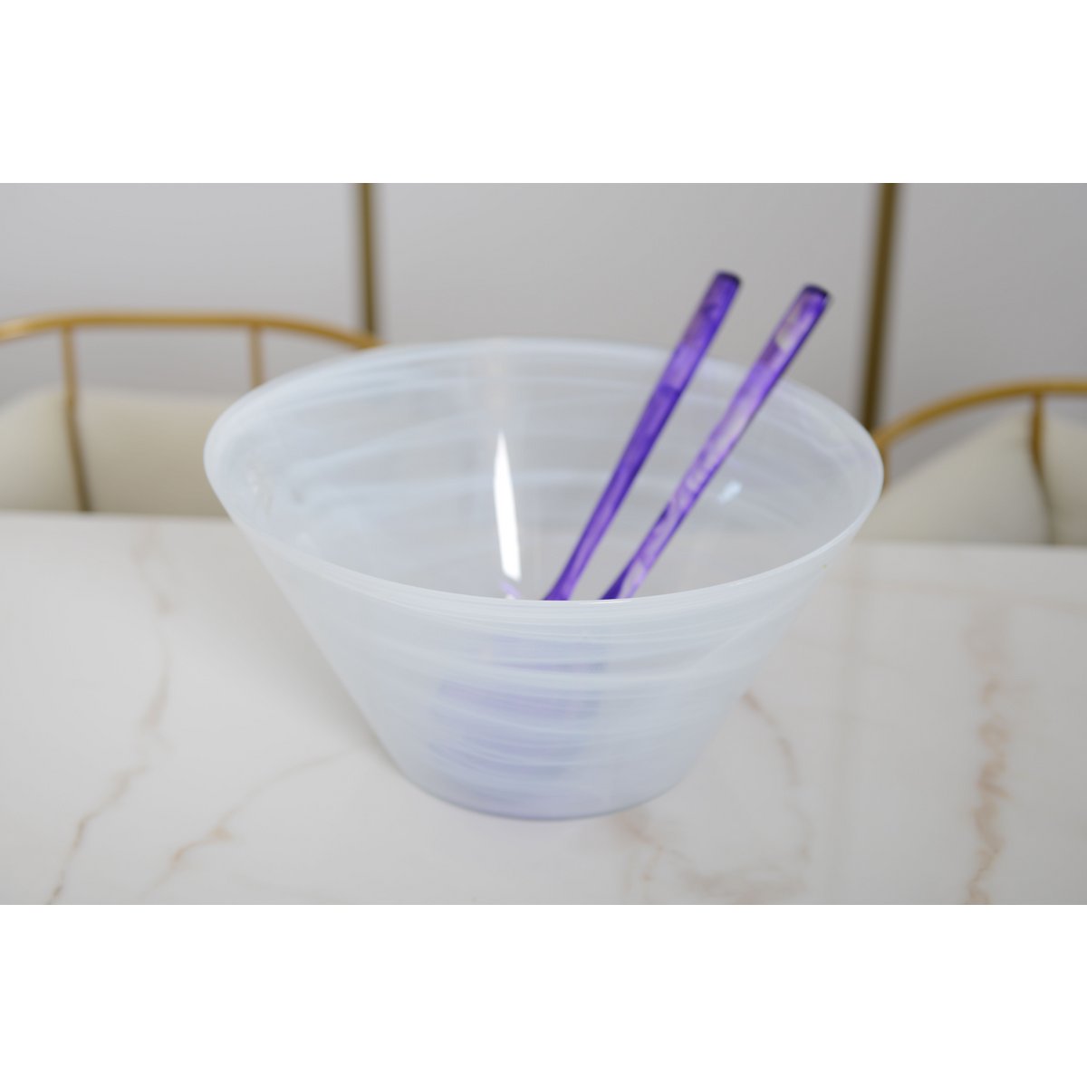 Witte conische kom 33x33x6.5 cm - Afbeelding 3