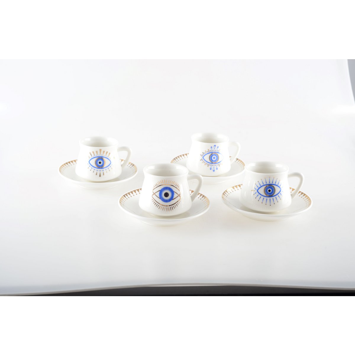 4 stuks, koffie kopjes met oog patroon - Afbeelding 5