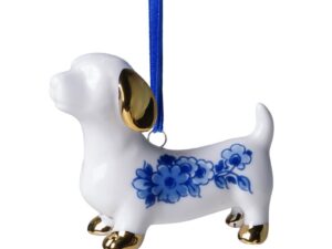 Kerst ornament Nhaan, wit met bloemmotief