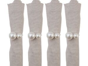 Set van 4 rondes van dubbele parelhanddoeken