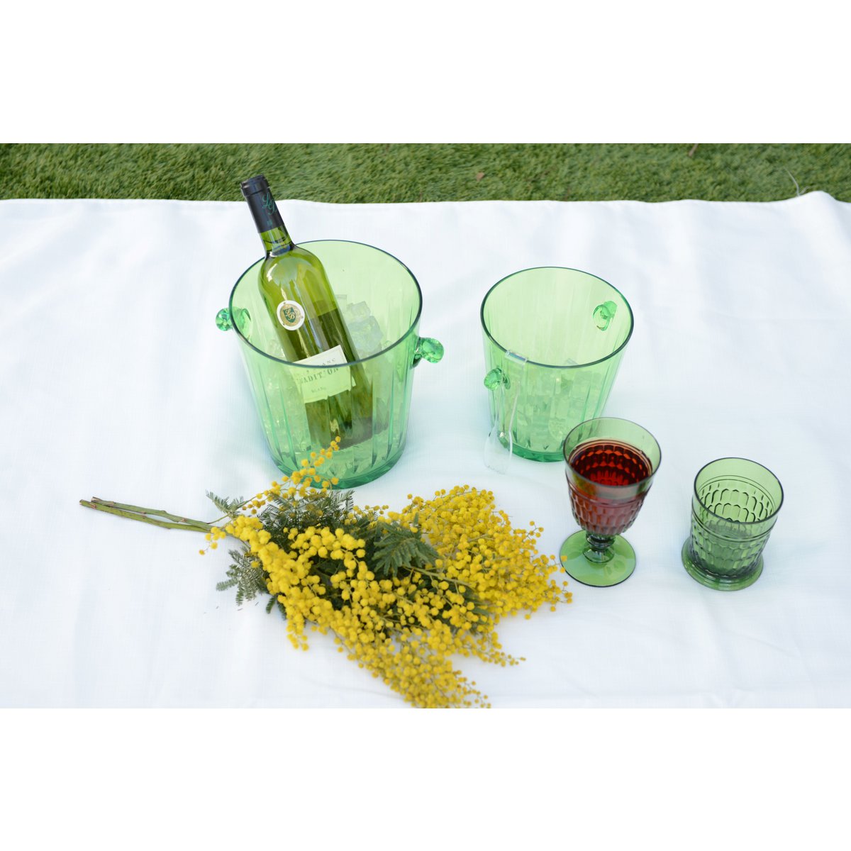 Aulica Groene ijsemmer met tang 16.6 x 16.6 x 17 cm - Afbeelding 3