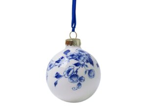 Kerstbal Delfts Blauwe Bloemen 5 cm