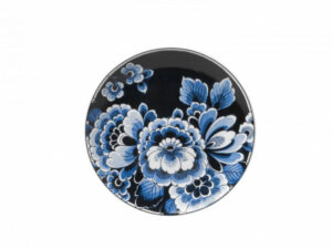 Wandbord Bloemen in donker Delfts Blauw 21 cm