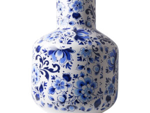 Hoge bolvaas bloemen wit, 35 cm