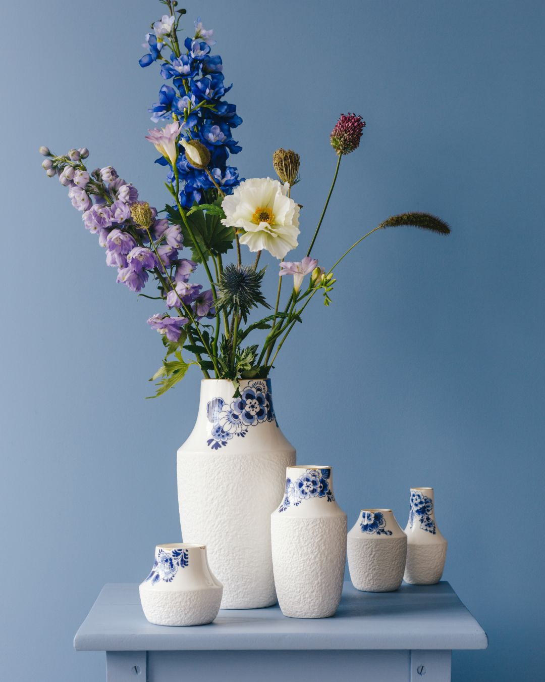 Blauw Bloesem vaas 5, 30 cm - Afbeelding 2