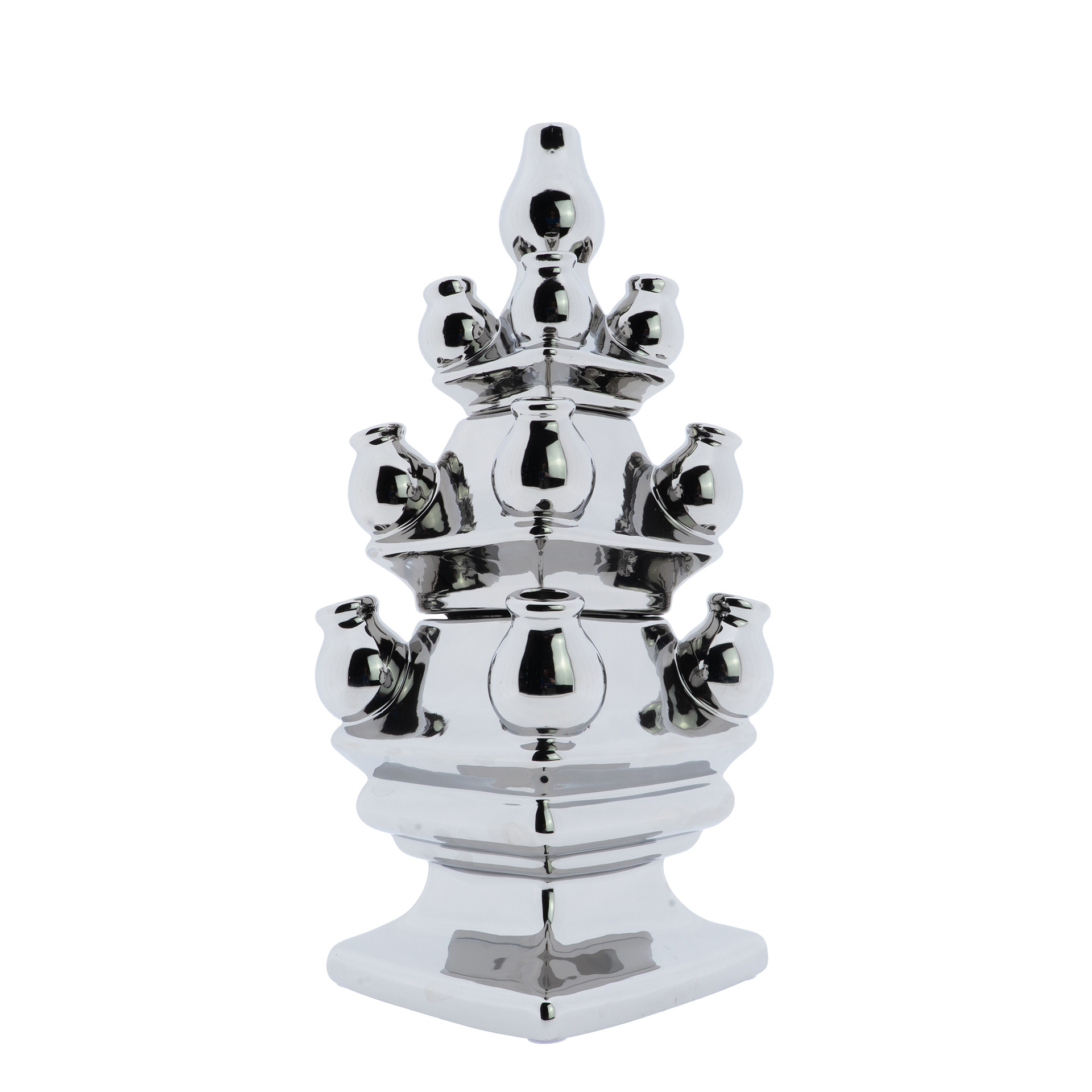 Tulpenvaas Stapelgekte-Chroom , 40 cm